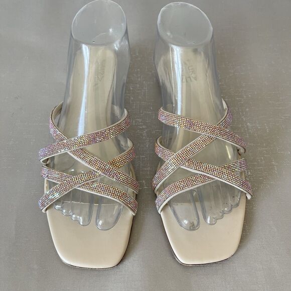 Naturalizer Rhynestones Strappy Sandal 8 M Sparkle Party Cocktail Prom Shoes - Picture 2 of 14